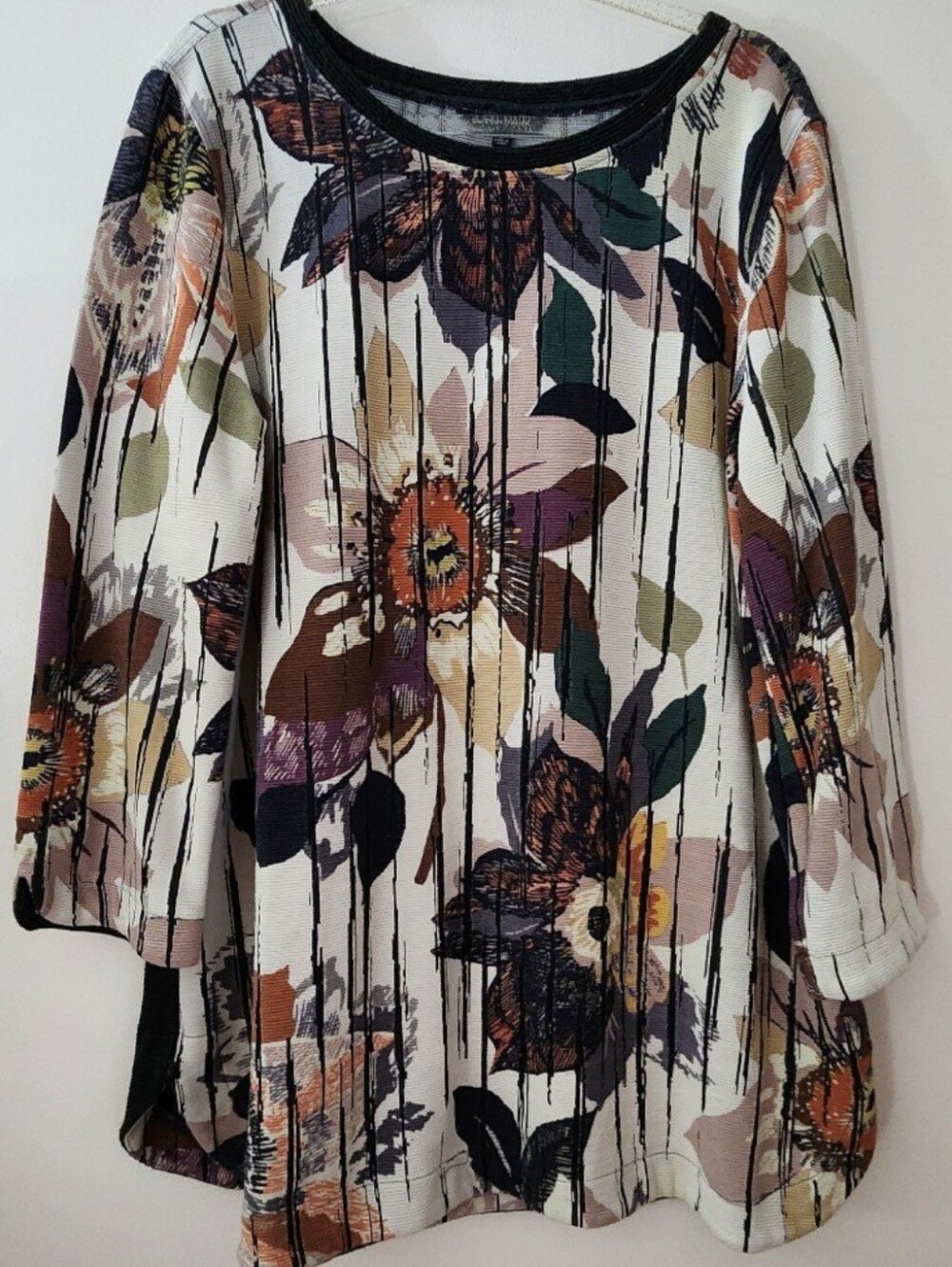 John Mark Tunic Pleated Floral Autumncore Artsy Boho Earthcore Botanical Large